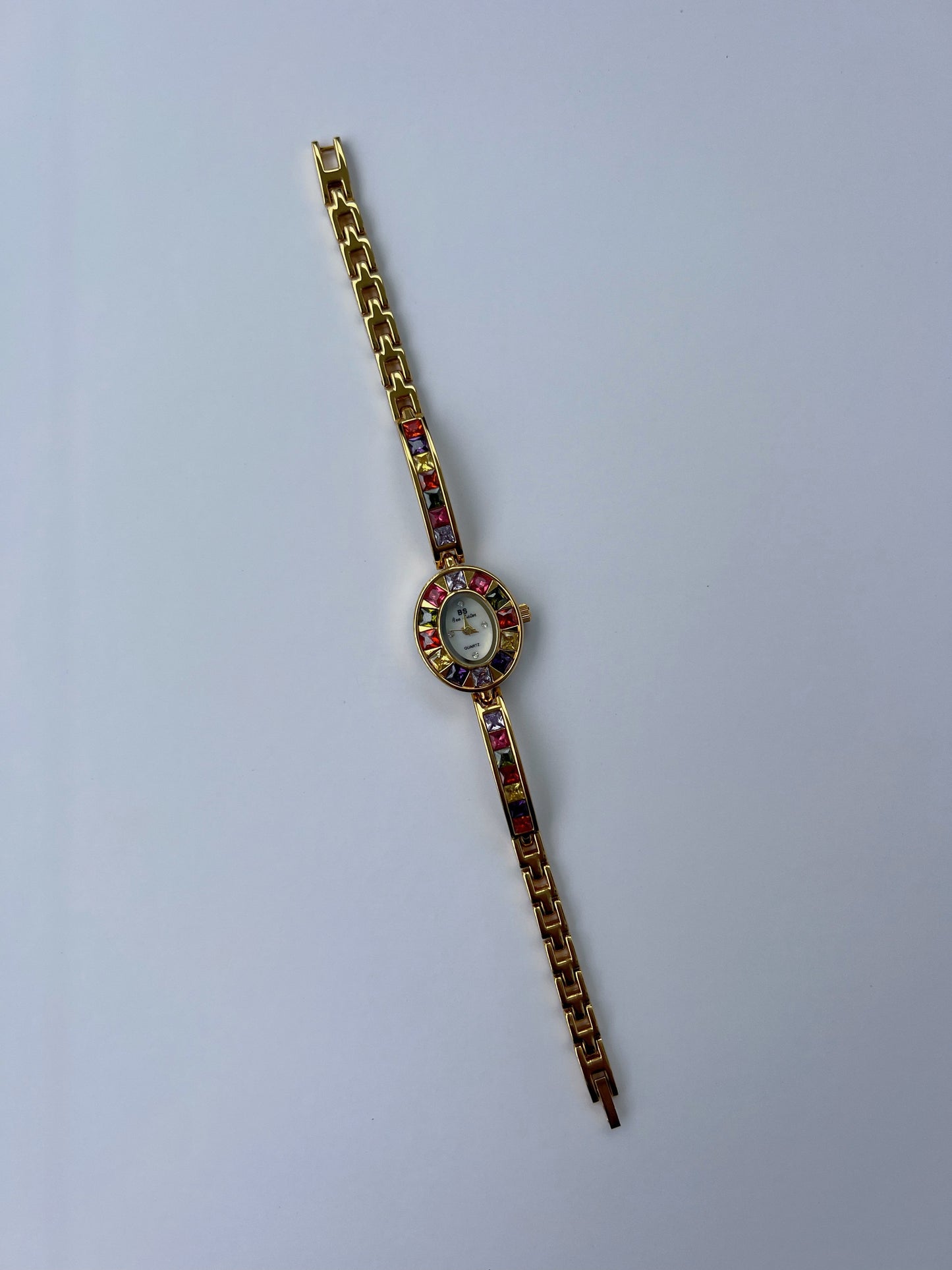 Vintage Mural Colorful Gold Womens Watch Small Face
