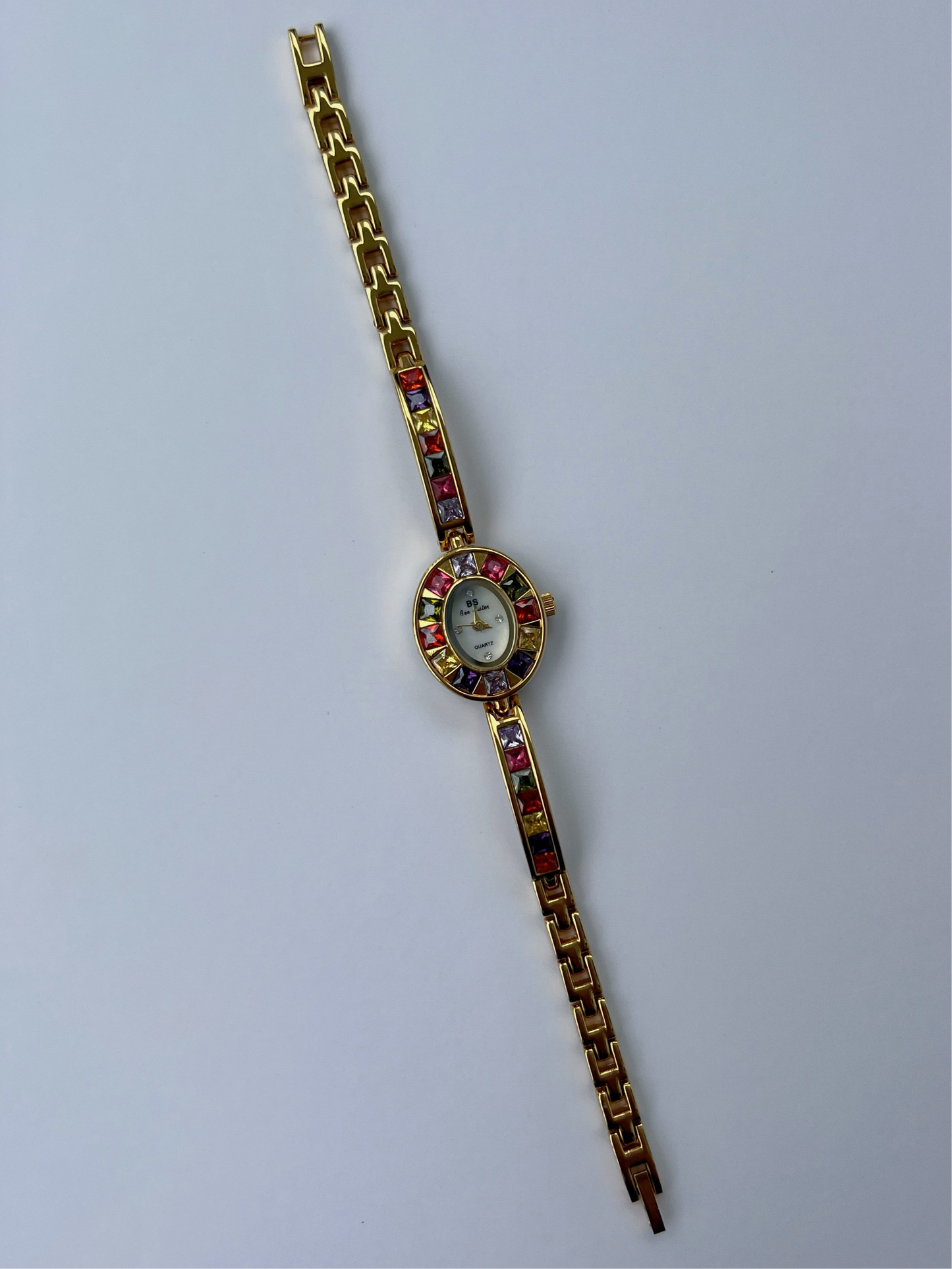 Vintage Mural Colorful Gold Womens Watch Small Face