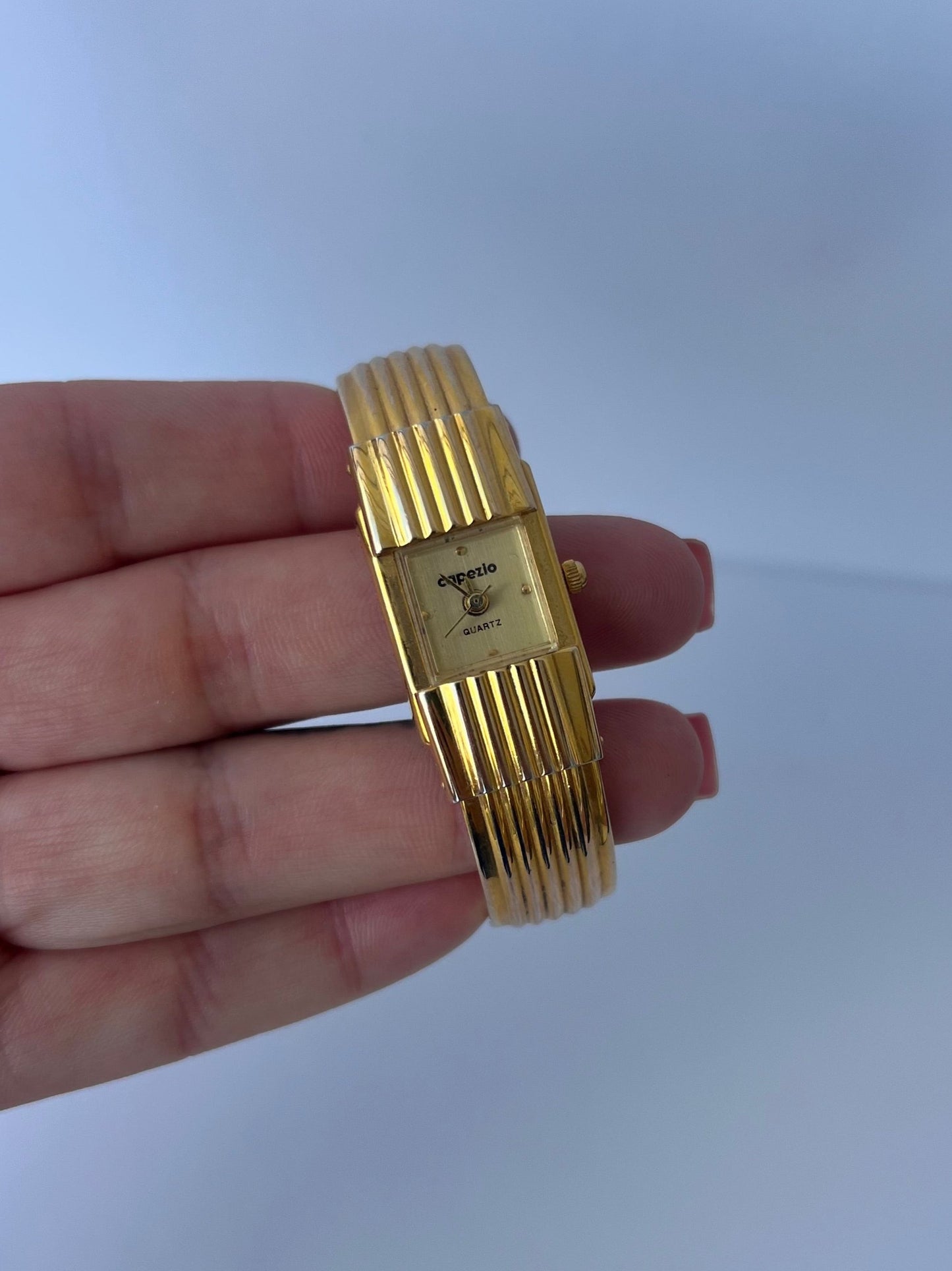 Rare Gold Bangle Bracelet Watch Small Face