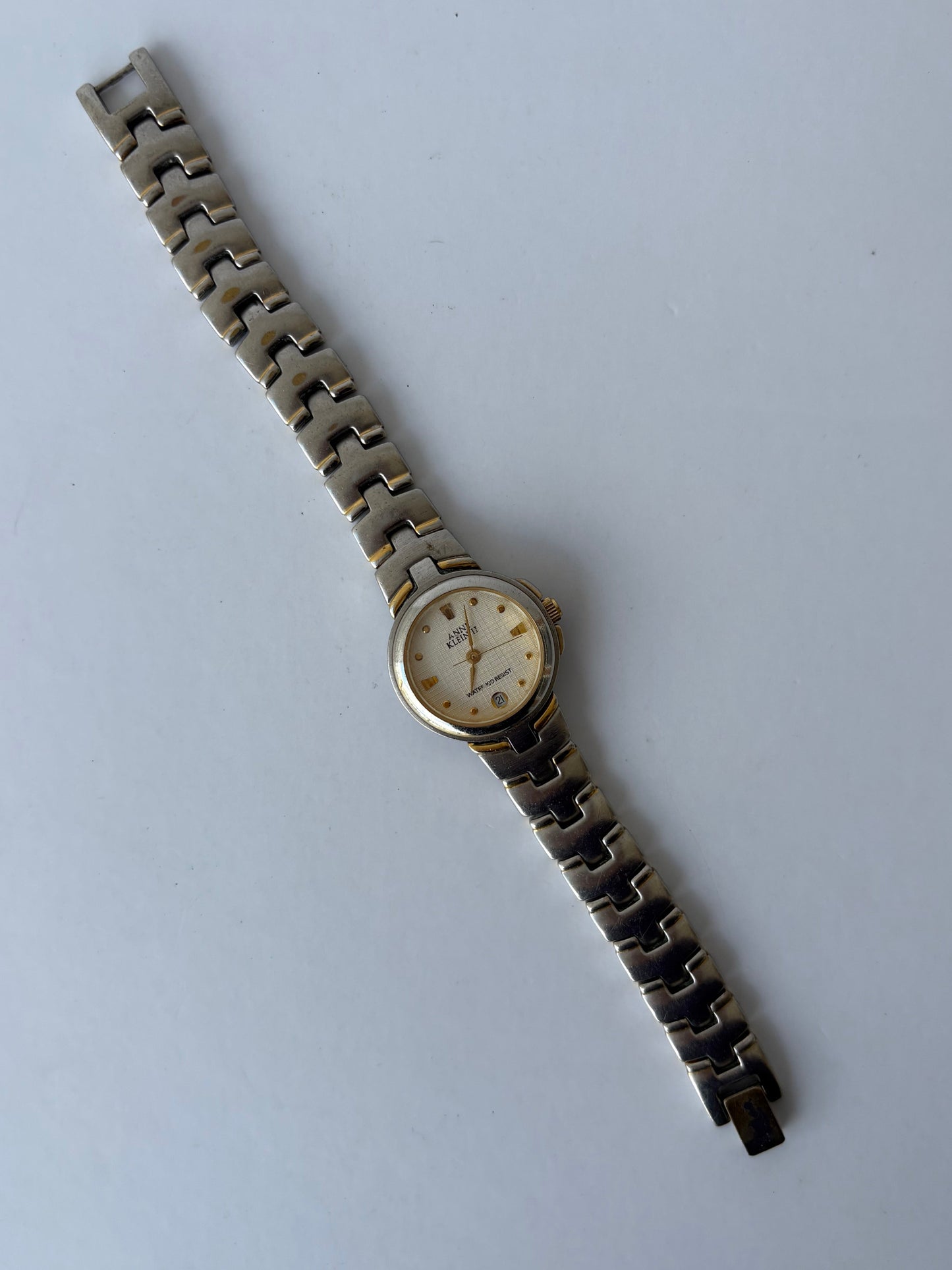Rare Vintage Statement Two Toned Silver with Gold Details Womens Watch