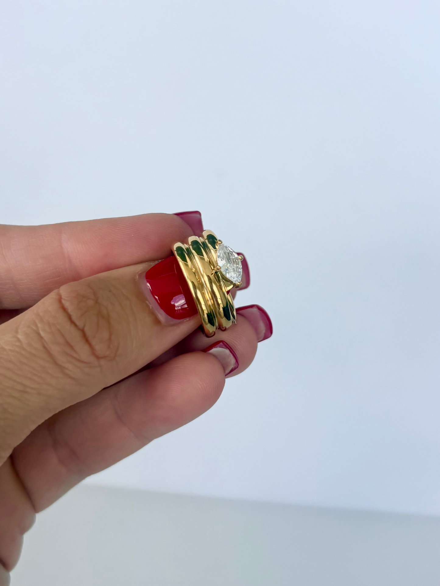 Layered Diamond 18k Gold Ring