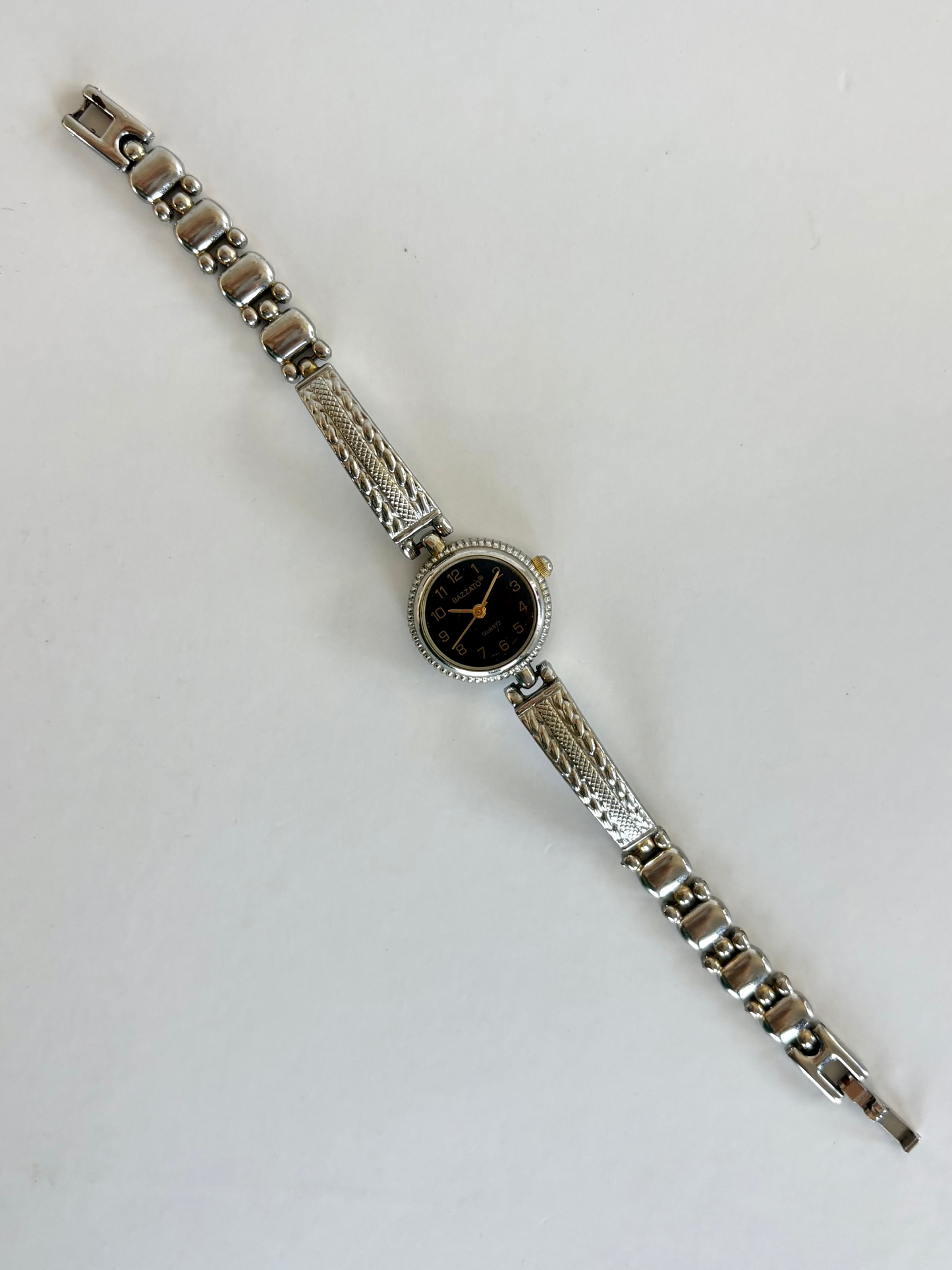 Rare Vintage Silver with Gold Detail Bazzato Womens Watch