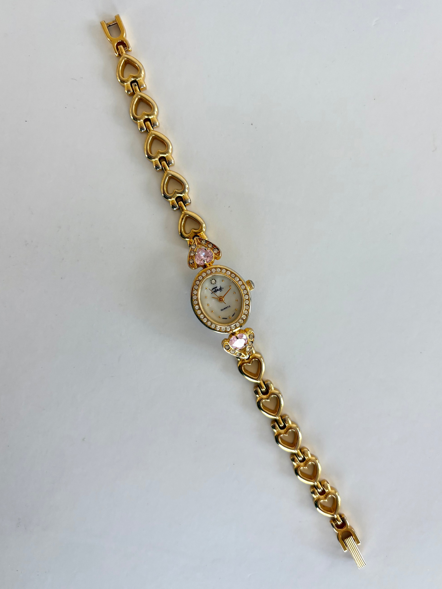 Rare Vintage Faberge Gold Pink Gem Womens Watch - sell for $300-$700