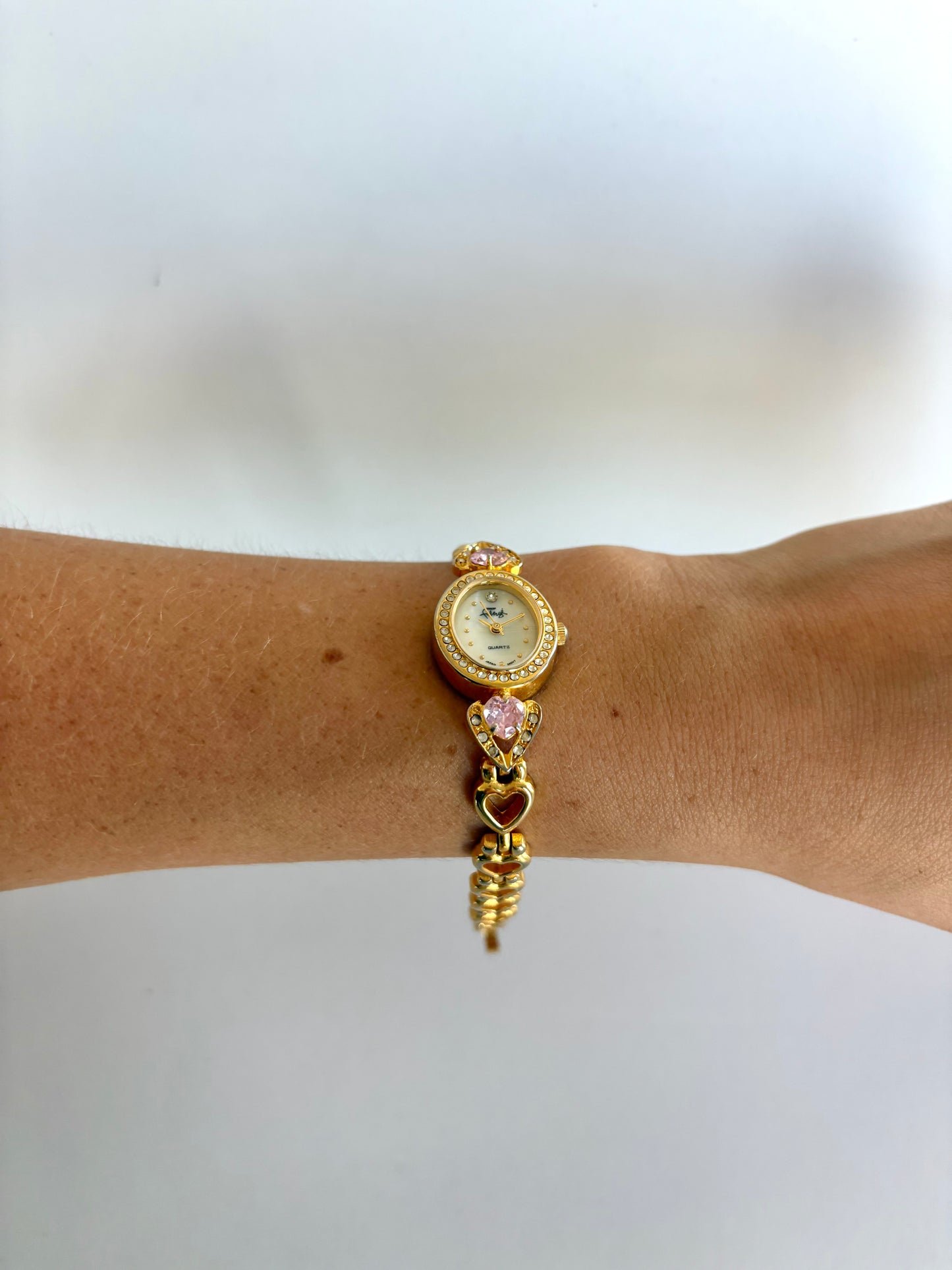 Rare Vintage Faberge Gold Pink Gem Womens Watch - sell for $300-$700