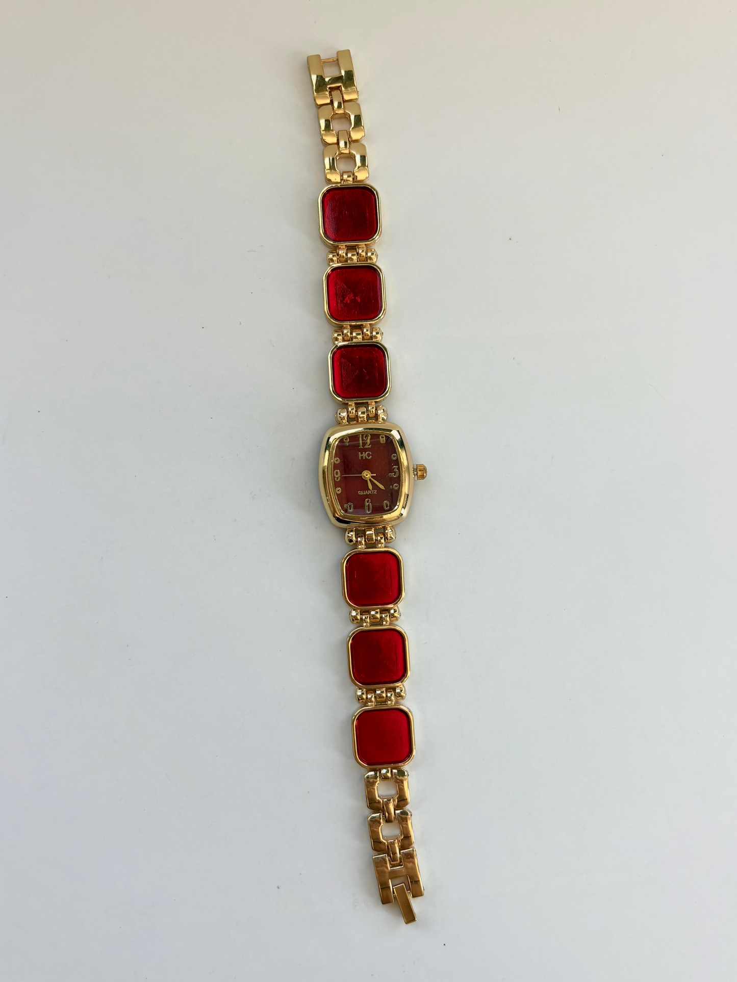 Rare Vintage Red Dial Detail Womens Watch