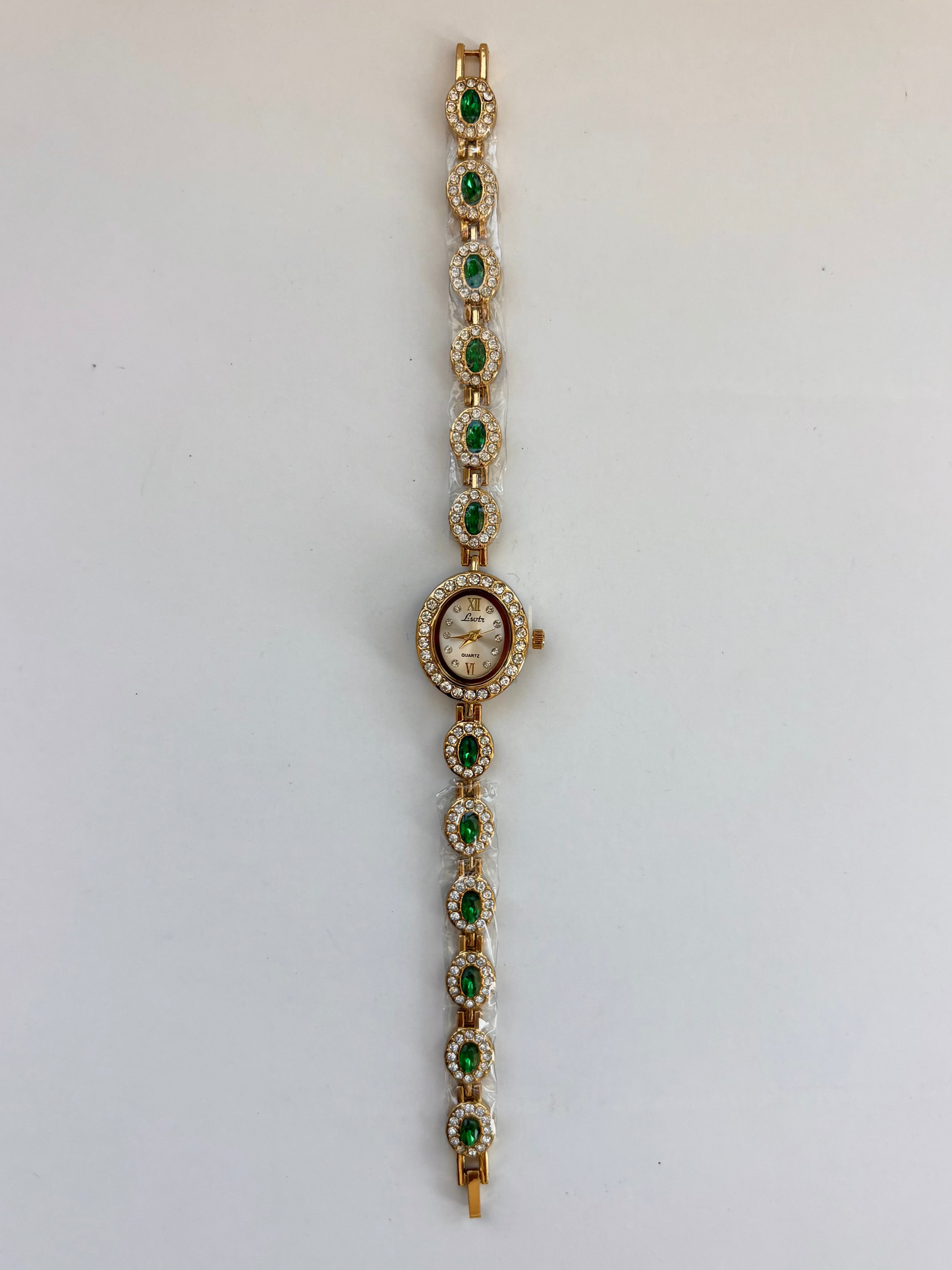 Vintage Inspired Dainty Green Detail Womens Watch