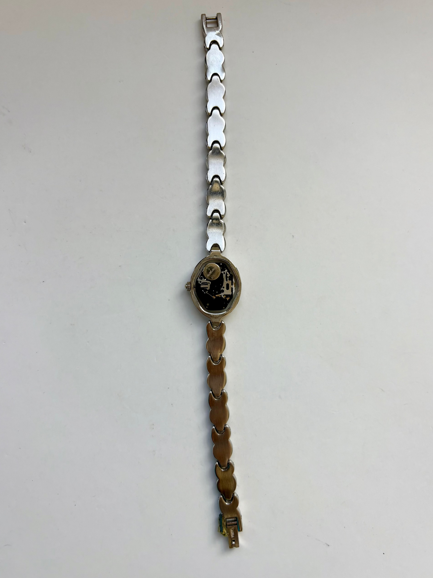 Rare Vintage Oval Face Silver Toned Womens Watch
