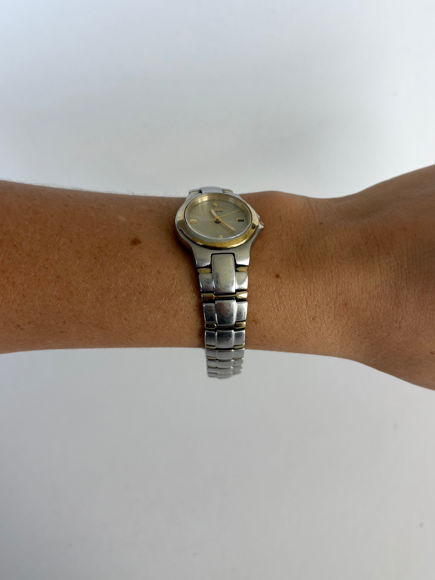 Rare Vintage Circle Two Toned Silver & Gold Watch