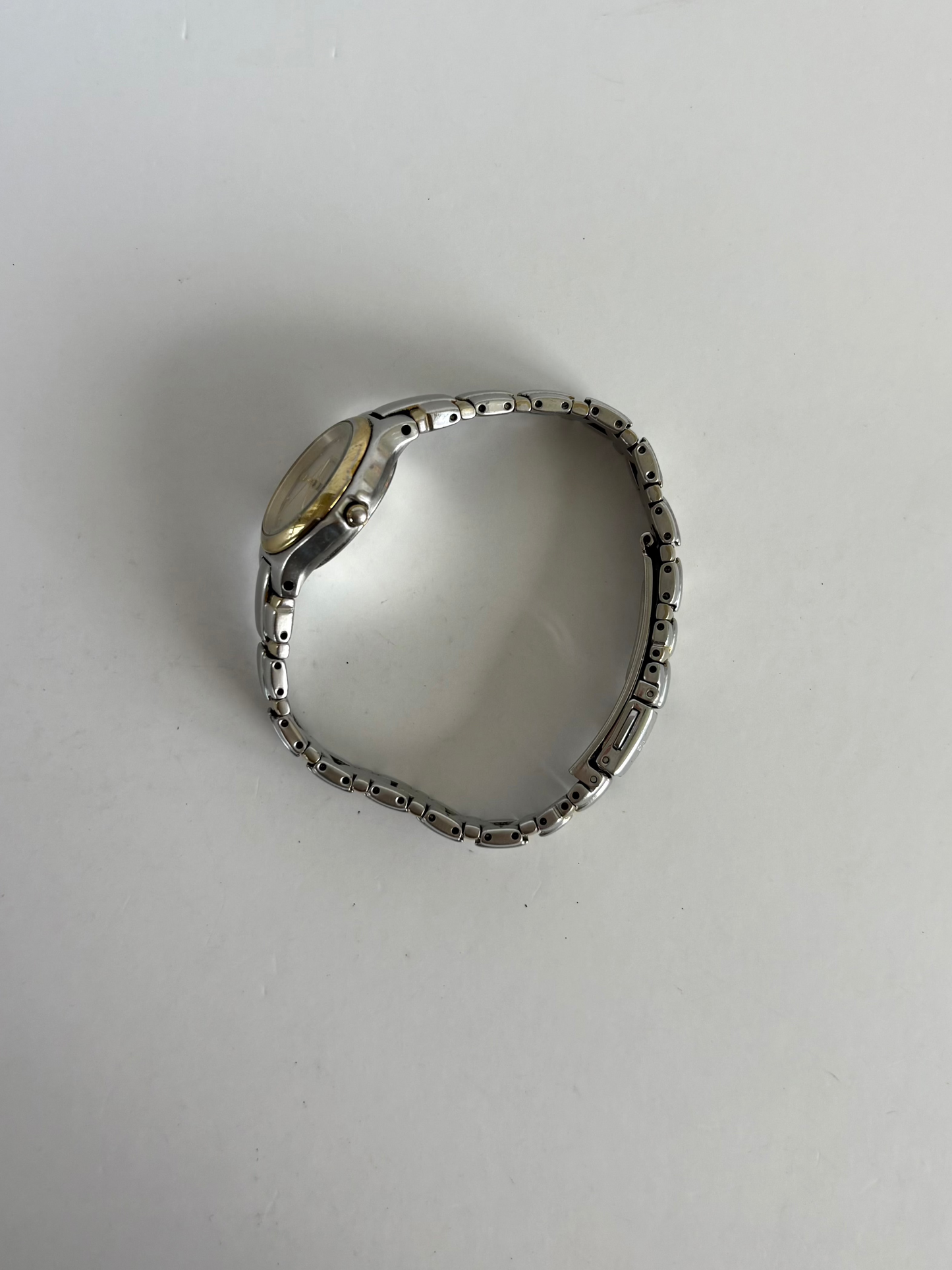 Rare Vintage Circle Two Toned Silver & Gold Watch