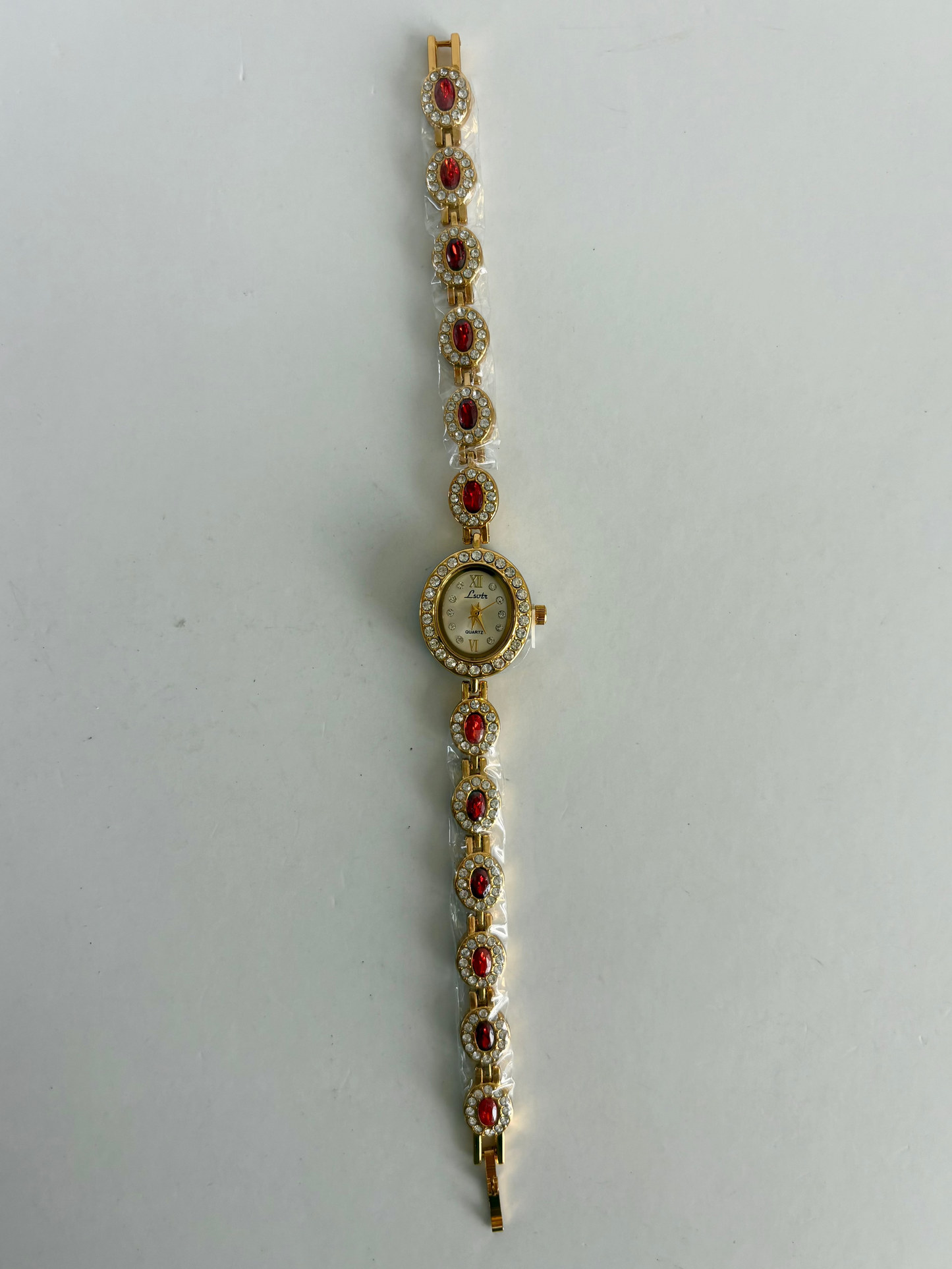 Vintage Gold Red Jewel Small Face Watch