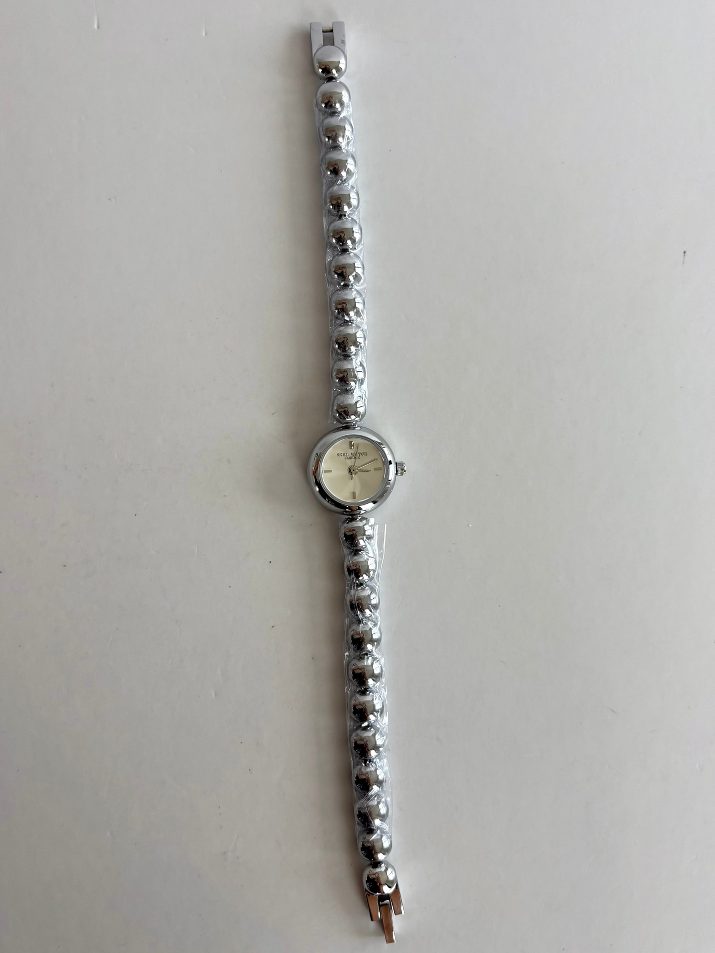 Dainty Bead Silver Small Face Womens Watch