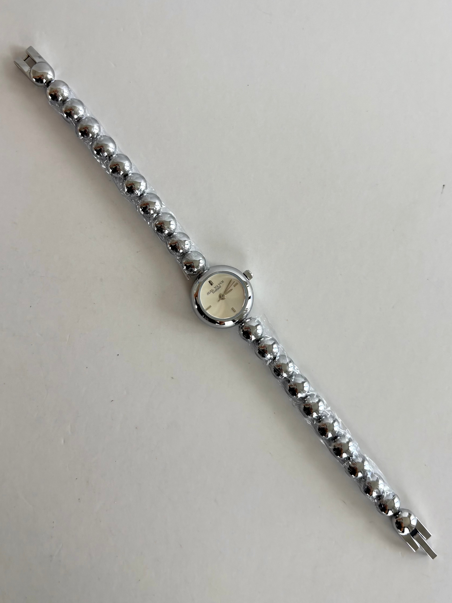 Dainty Bead Silver Small Face Womens Watch