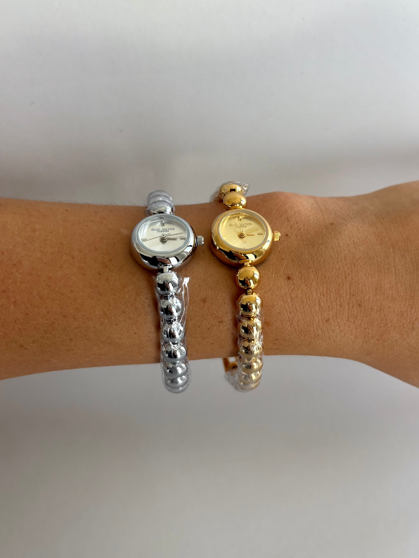 Dainty Bead Silver Small Face Womens Watch