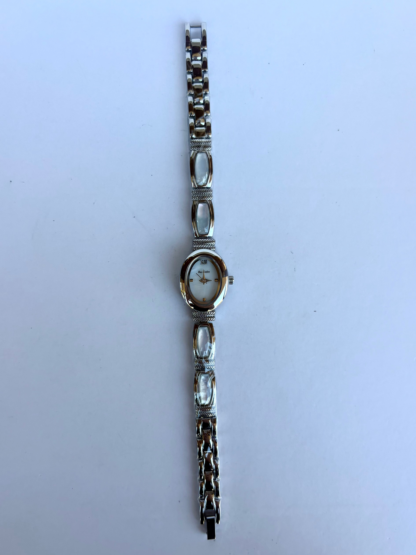 Vintage Greek Opal Detail Silver Womens Watch Dainty Small Face