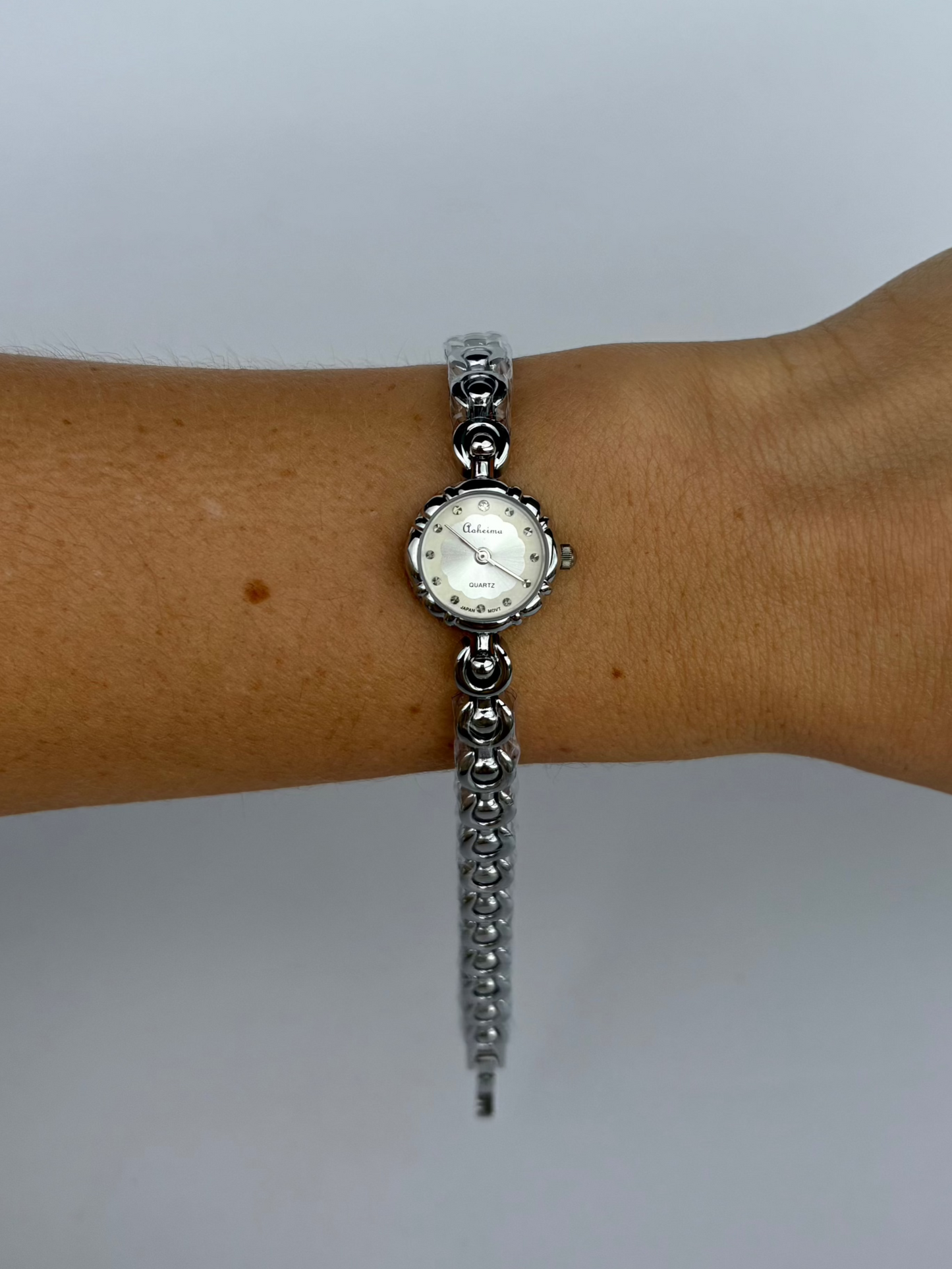 Super Dainty Dot Silver Small Face Womens Watch