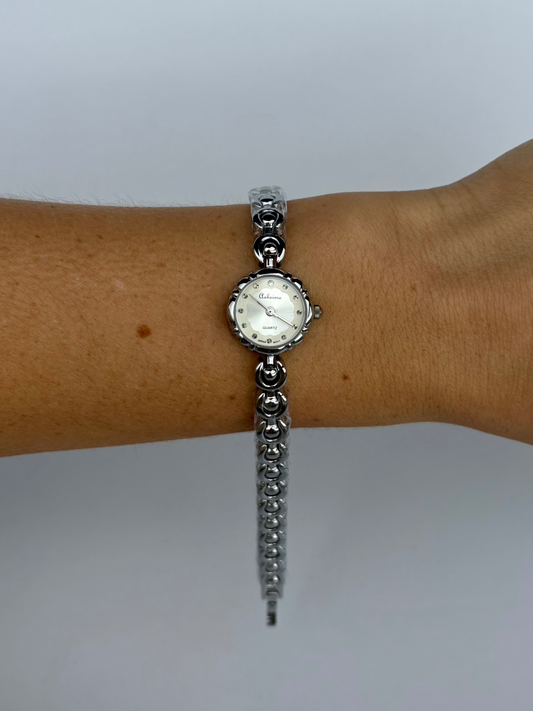 Super Dainty Dot Silver Small Face Womens Watch