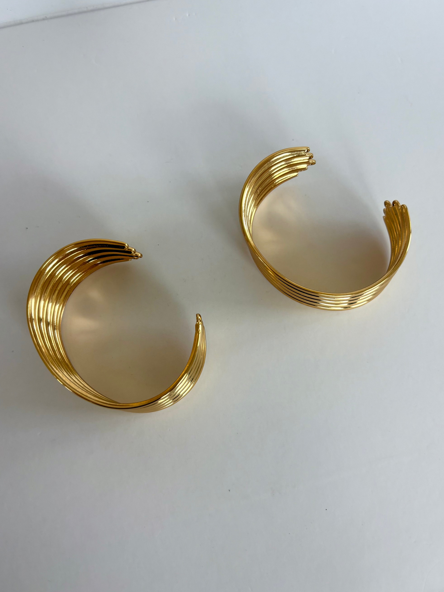 Cuff Bangle Wave Gold Bracelet