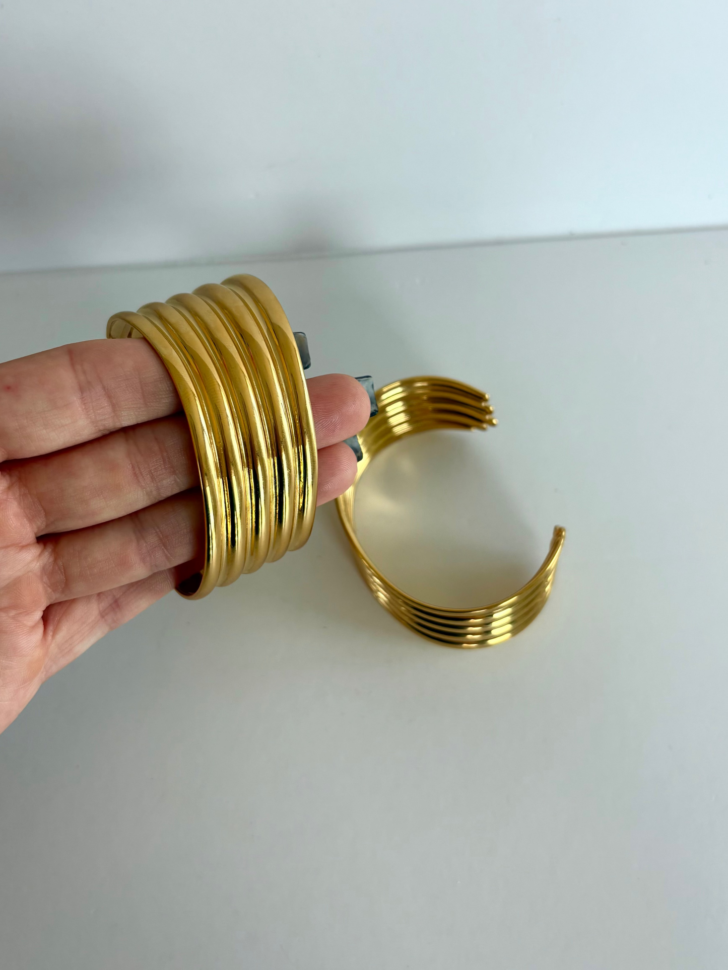 Cuff Bangle Wave Gold Bracelet