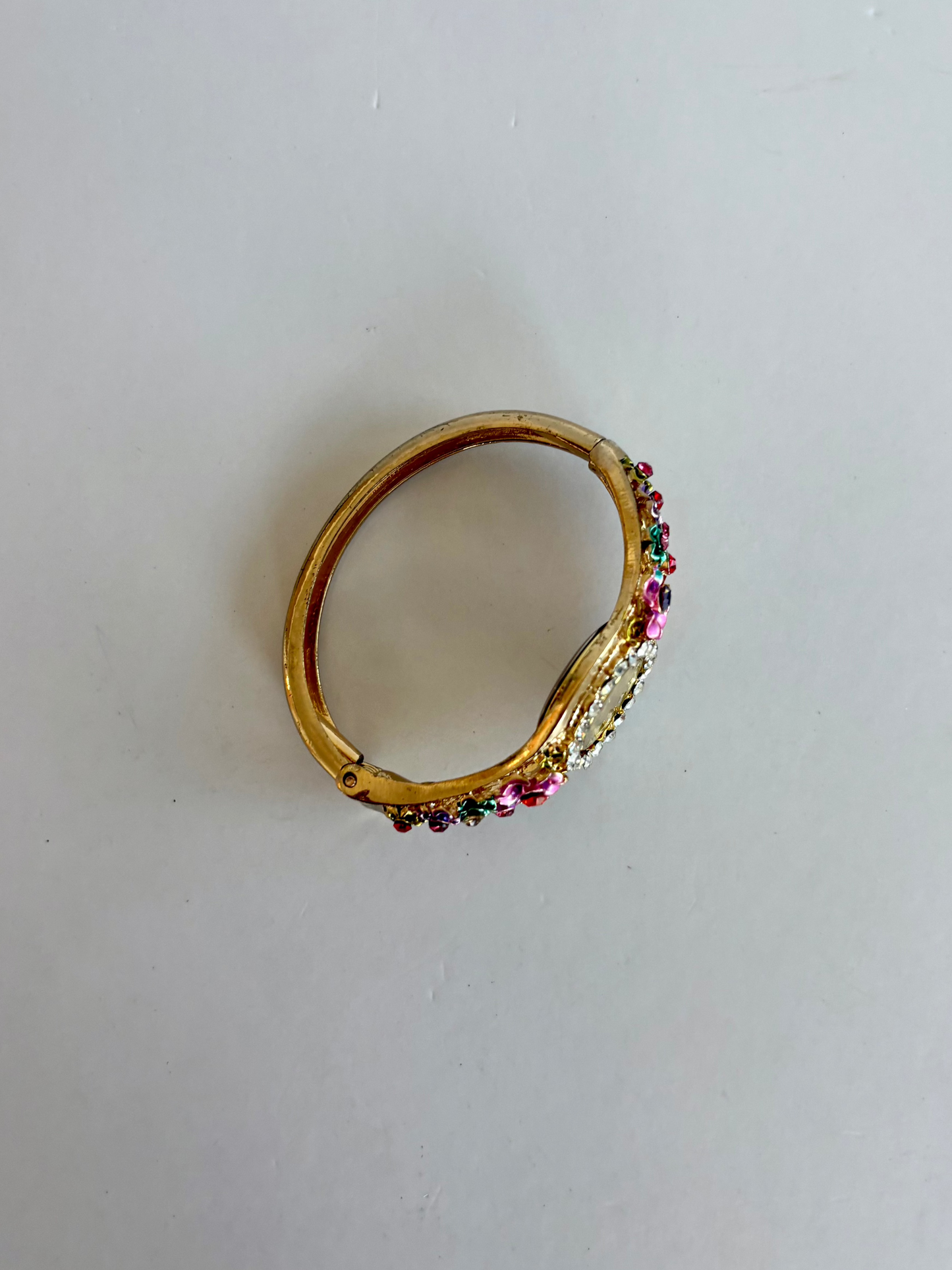 Rare Vintage Flower Pink Gold Toned Womens Watch