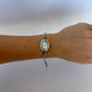 Fairy Green Womens Vintage Quartz Watch Wristwatch Silver Tone