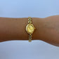 Capri Womens Oval Classic Vintage Quartz Watch Wristwatch Gold tone