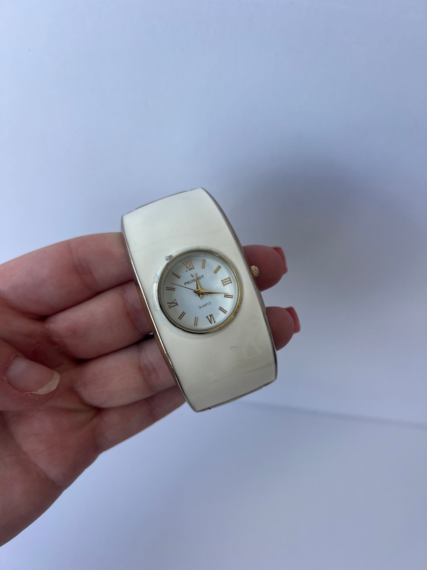 Rare Cream Statement Bracelet Watch Small Face
