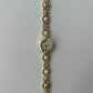 Vintage Pearl Dot Round Face Gold Womens Watch