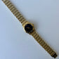 Rare Vintage Black Dial Gold Toned Womens Watch Pierre Cardin