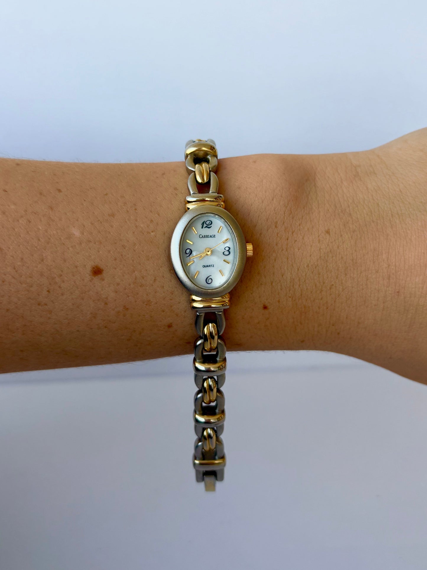 Rare Vintage Silver Toned with Gold Accents Two Toned Womens Watch