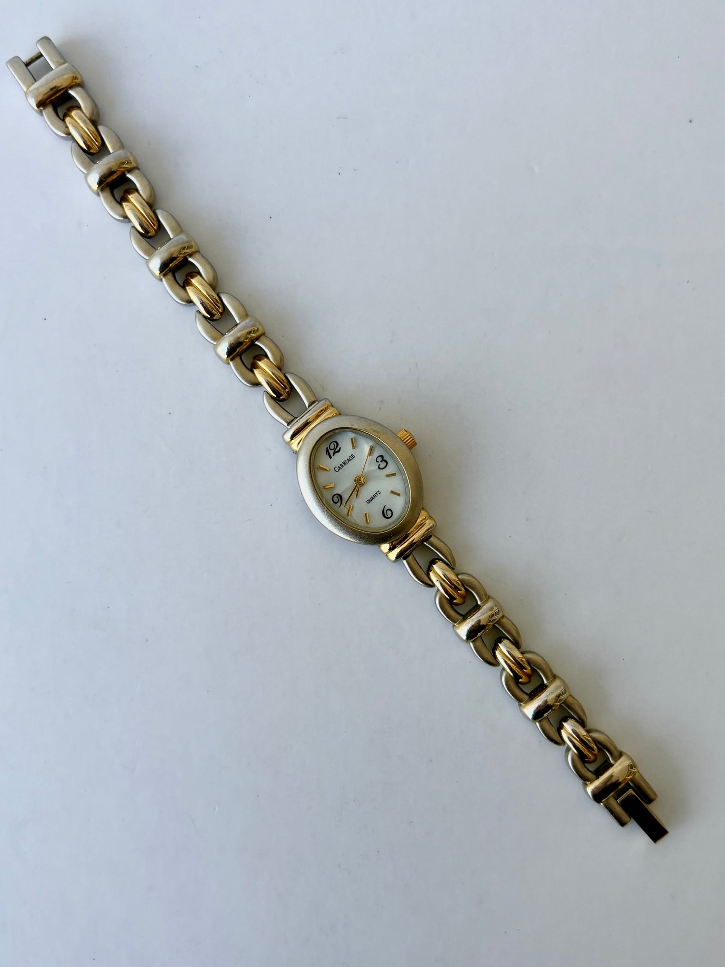 Rare Vintage Silver Toned with Gold Accents Two Toned Womens Watch