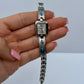 Rare Vintage Turquoise Silver Toned Dainty Womens Watch Wristwatch