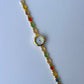 Vintage Pastel Colorful Gold Womens Round Bracelet Quartz Watch Small Dainty Face