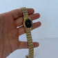 Rare Vintage Black Dial Gold Toned Womens Watch Pierre Cardin
