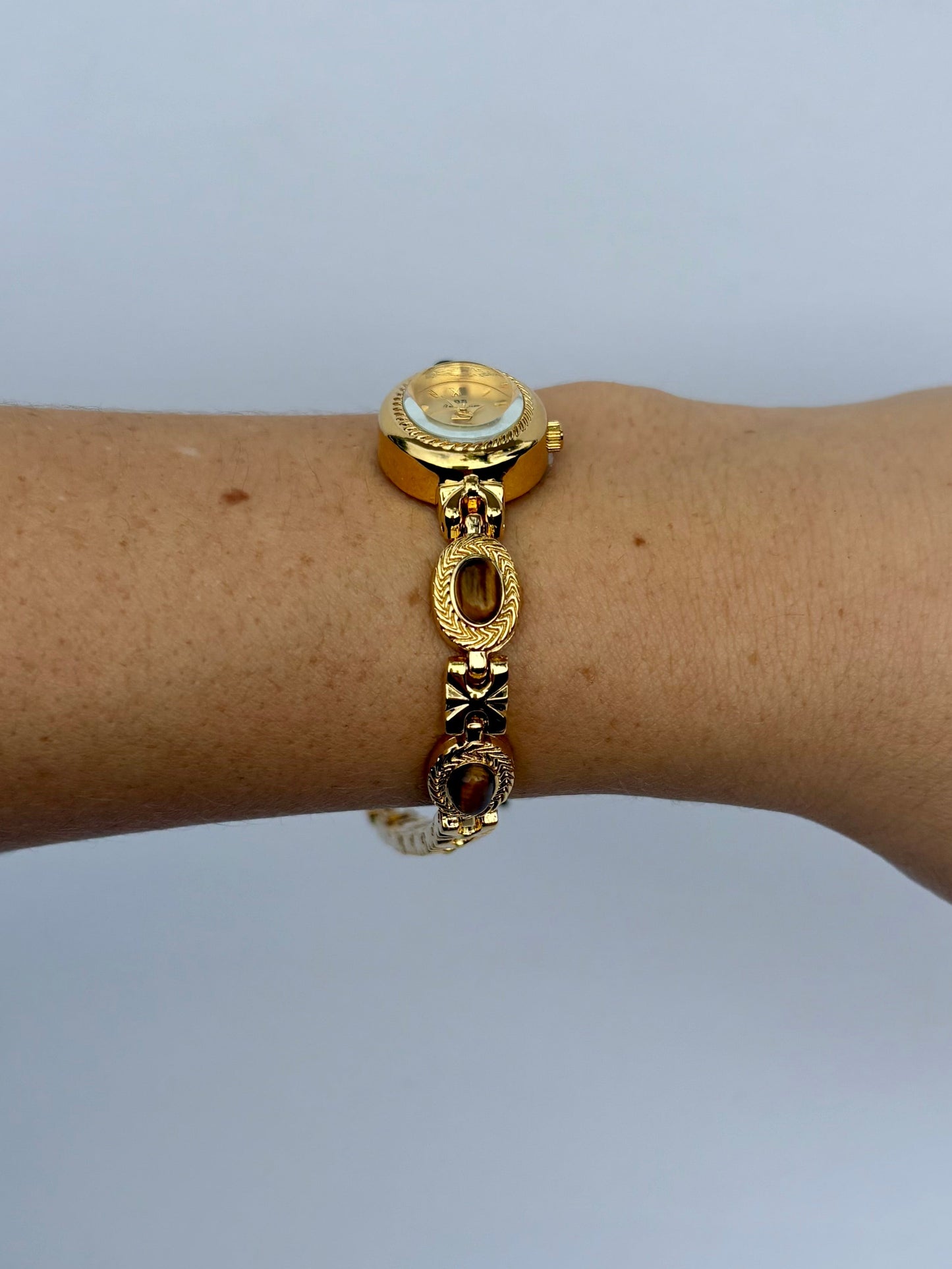 Dainty Brown Gorgeous Gold Womens Watch Small Face