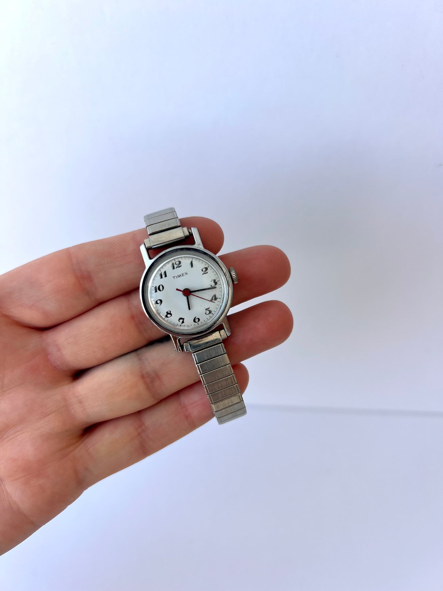 Rare Vintage Timex III Silver Dainty Womens Watch Wristwatch