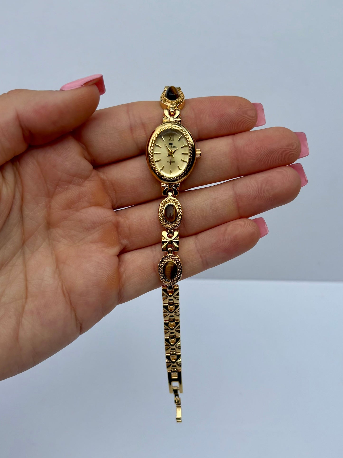 Dainty Brown Gorgeous Gold Womens Watch Small Face