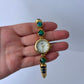 Emerald Green/Blue Gold Toned Watch