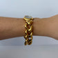 Rare Vintage Blue Face Chunky Links Gold Toned Womens Watch