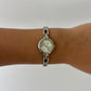 Vintage Rare Braided Band Round Face Silver Womens Watch