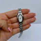 Oval White Vintage Minimalist Silver Womens Watch Small Face