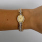 Rare Vintage Dainty Small Heart Womens Watch Wristwatch Two Toned Silver/Gold