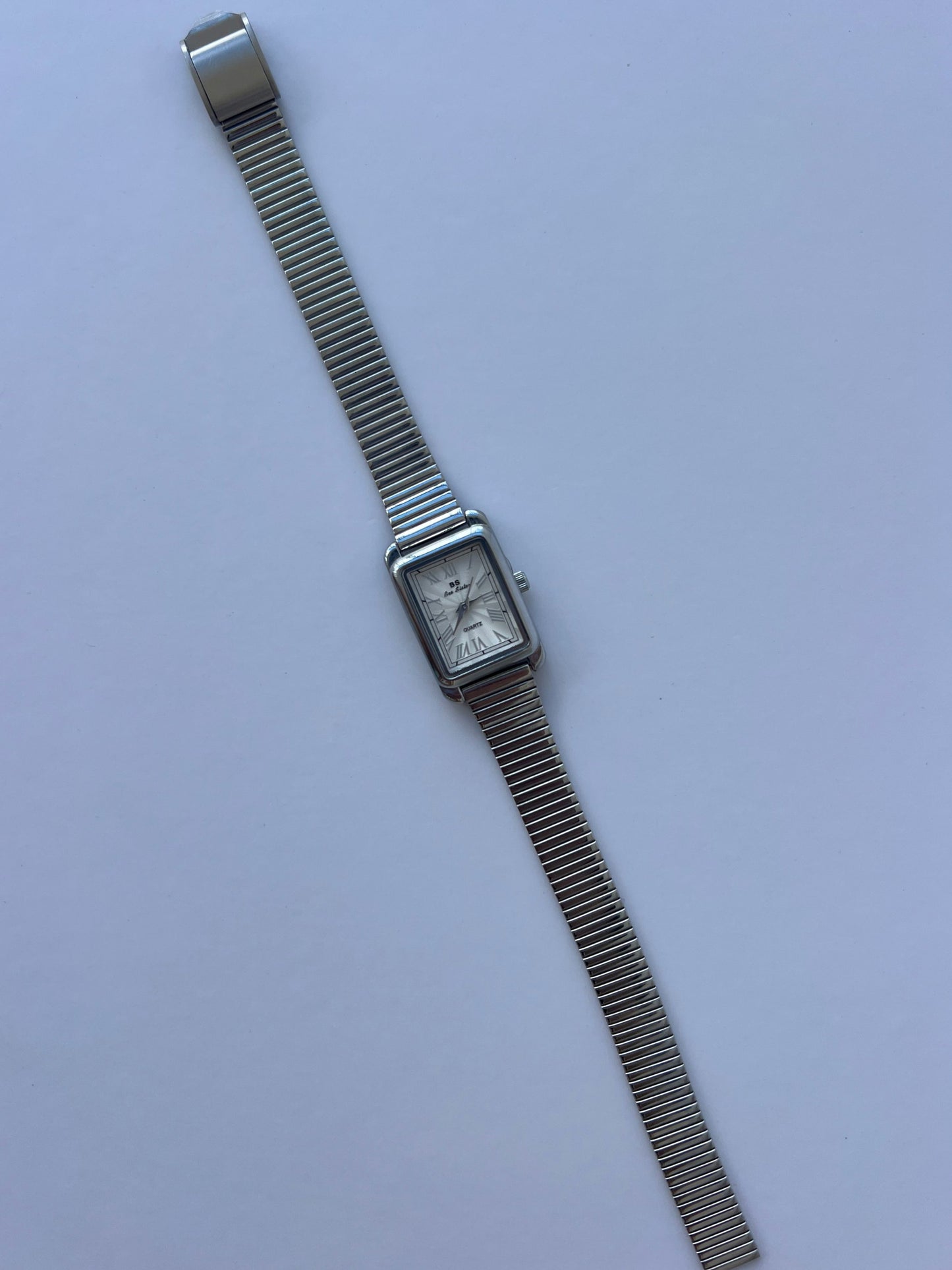 Rectangle Face Silver Toned Watch Womens