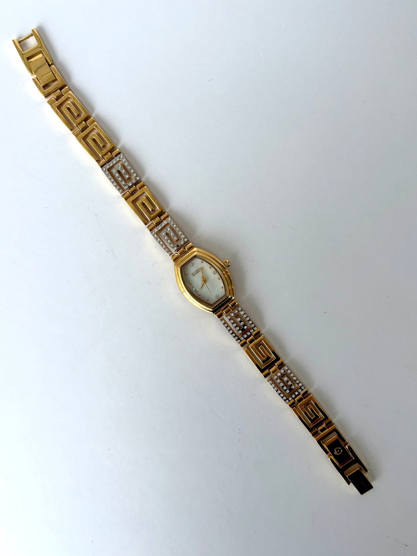 Rare Vintage Dainty Geo Womens Watch Wristwatch Gold