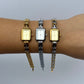Vintage Inspired Two Toned Silver/Gold Rectangle Dainty Women Watch Small Face