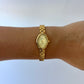 Vintage Gold Oval Flower Minimalist Gold Womens Watch Small Face