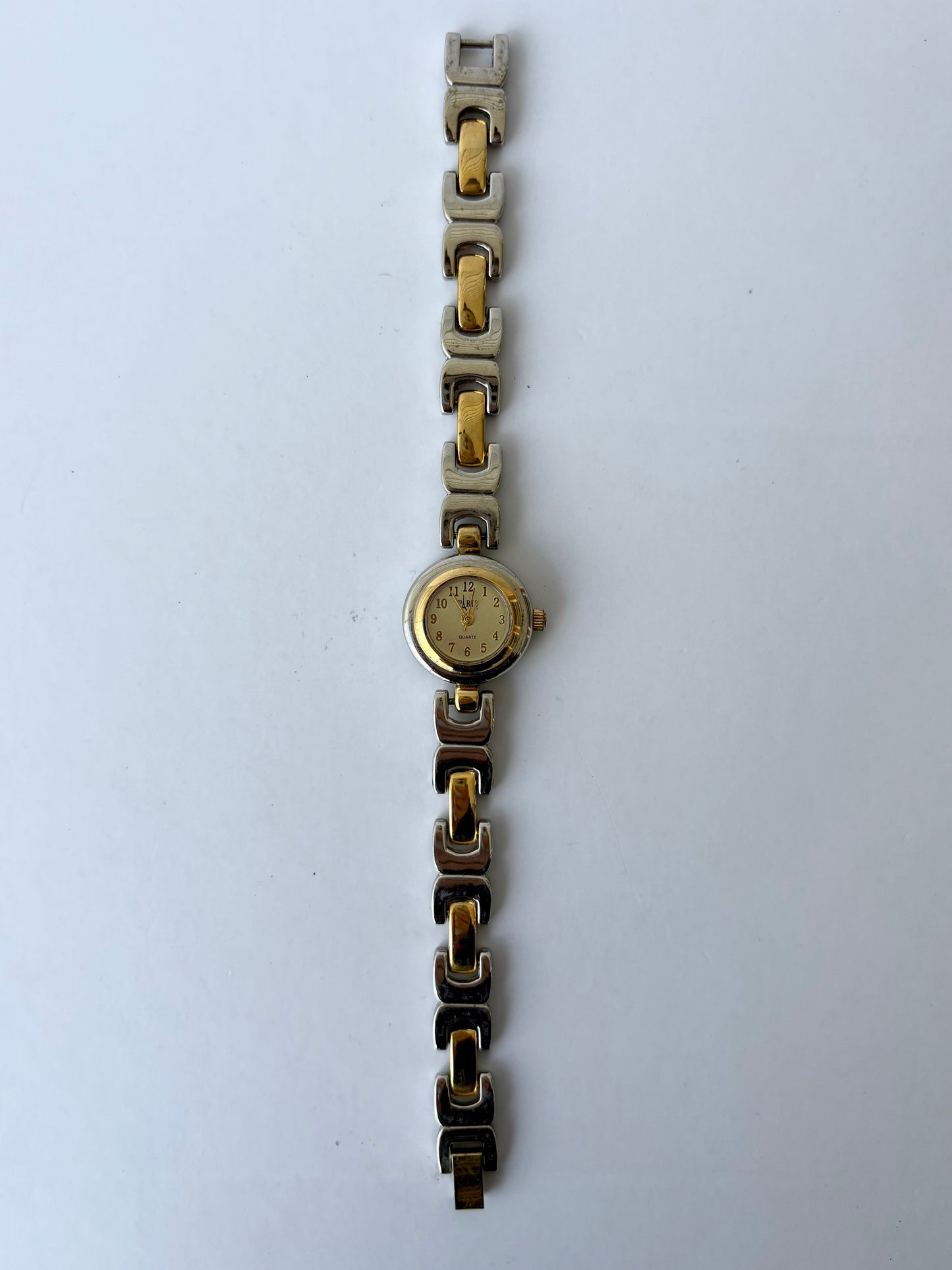 Rare Vintage Paris Two Toned Silver & Gold Details Womens Watch