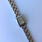 Rare Vintage Relic Rectangle Two Toned Gold/Silver Dainty Womens Watch Wristwatch
