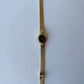 Rare Vintage Dainty Small Face Gold Watch with Black Dial