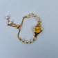 Vintage Lacey Gold Pearl Adjustable Womens Watch Small Face