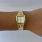 Rare Gold and White Bangle Bracelet Watch Small Face